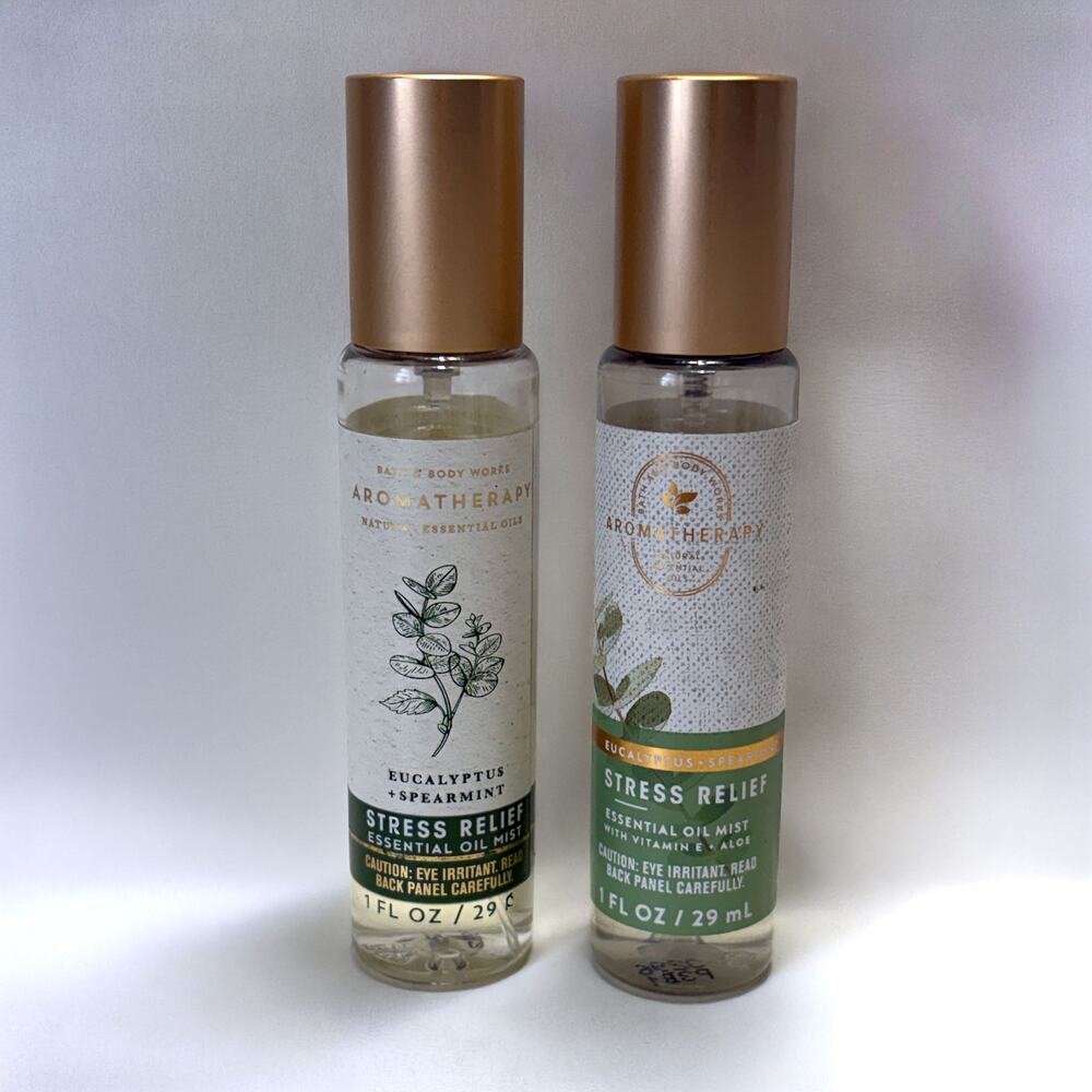 Bath & Body Works Stress Relief Essential Oil Mist Eucalyptus Spearmint 2pc